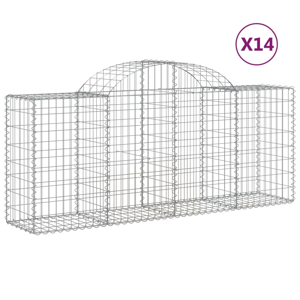 Vidaxl Schans kurver 14 St Vaulted 200x50x80 100 cm jern