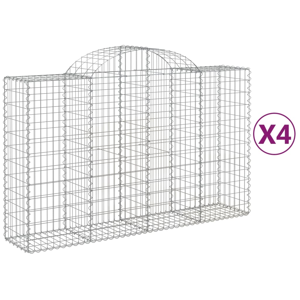 VidaXL Schans baskets 4 st vaulted 200x50x120 140 cm iron