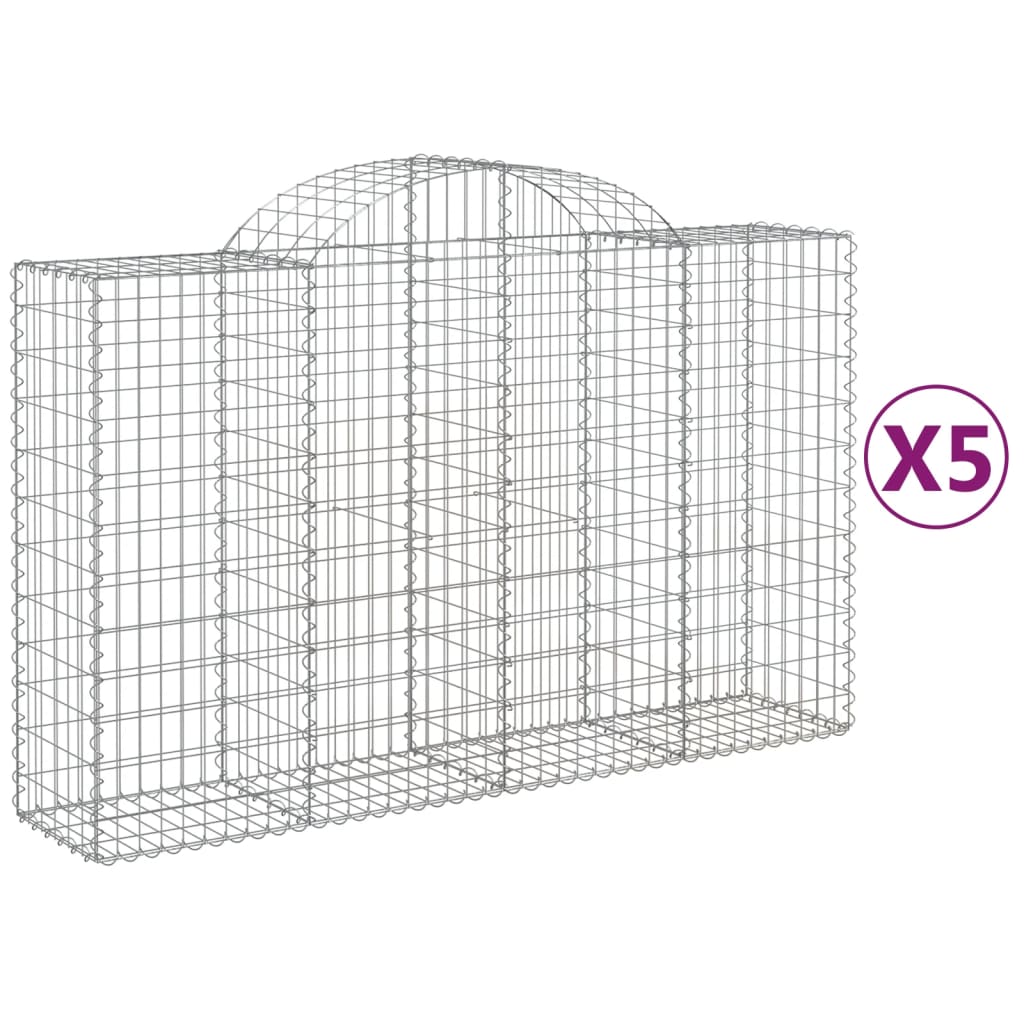 Vidaxl Schans Kosze 5 ST sklepione 200x50x120 140 cm żelazo