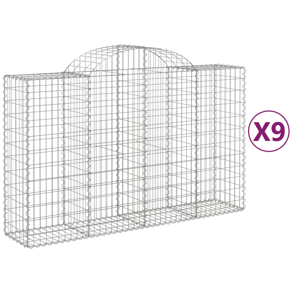 VidaXL Schans baskets 9 st vaulted 200x50x120 140 cm iron