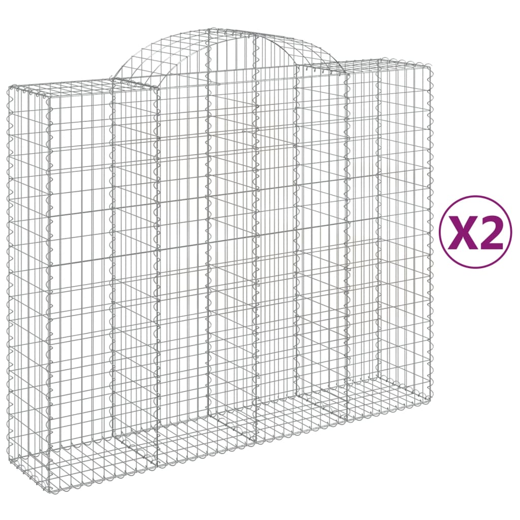 VidaXL Schans baskets 2 ST vaulted 200x50x160 180 cm iron