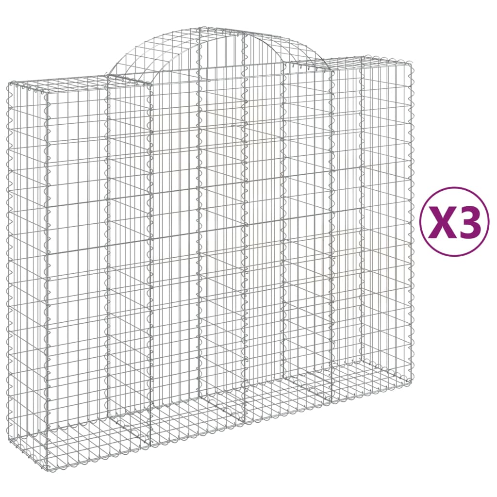 VidaXL Schans baskets 3 ST vaulted 200x50x160 180 cm iron