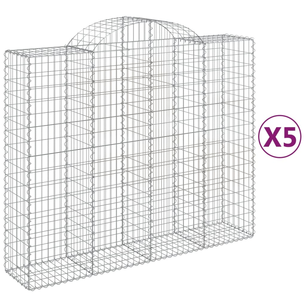 VidaXL Schans baskets 5 st vaulted 200x50x160 180 cm iron