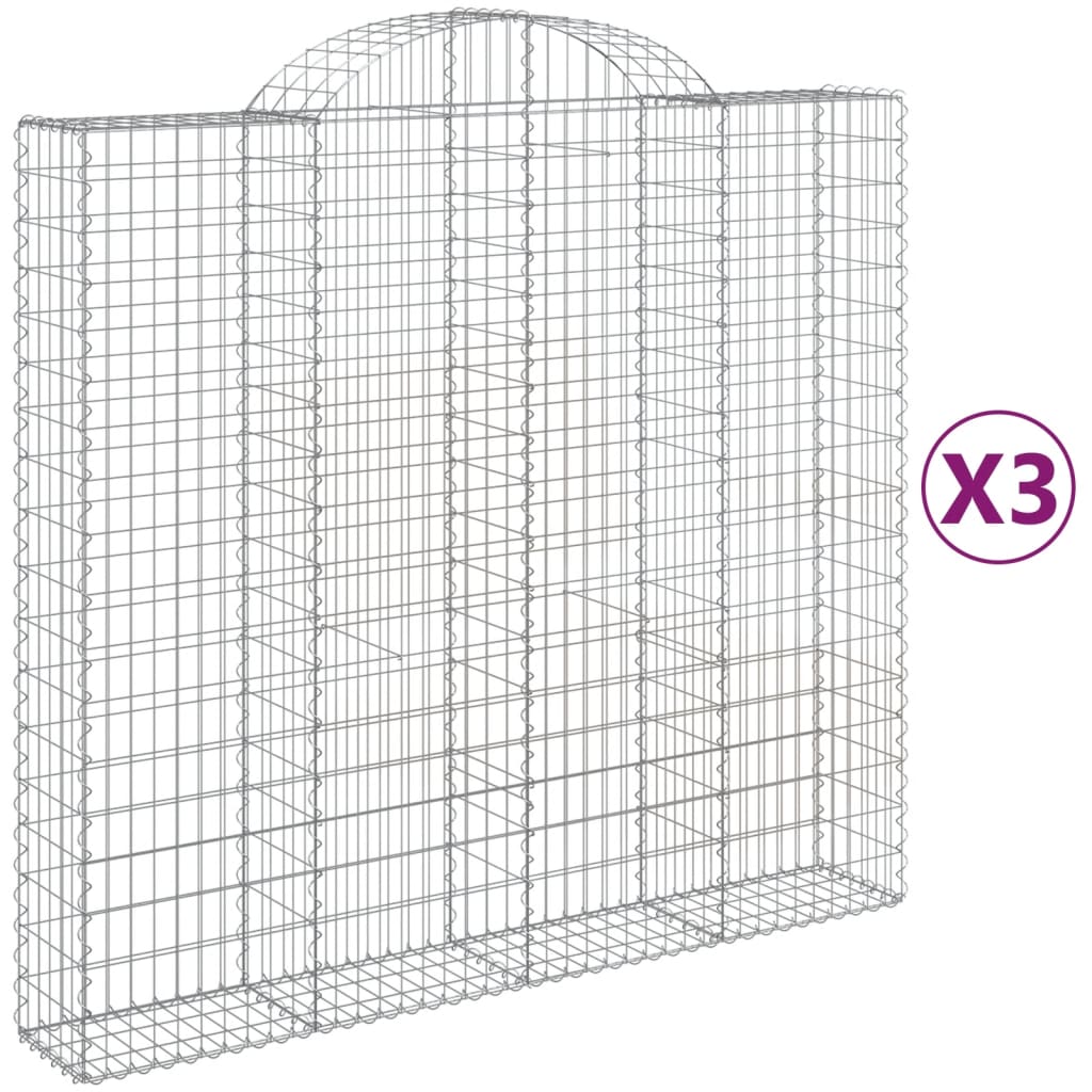 Vidaxl Schans kurve 3 st hvælvede 200x50x180 200 cm jern