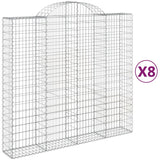 Vidaxl Schans kurve 8 st hvælvede 200x50x180 200 cm jern