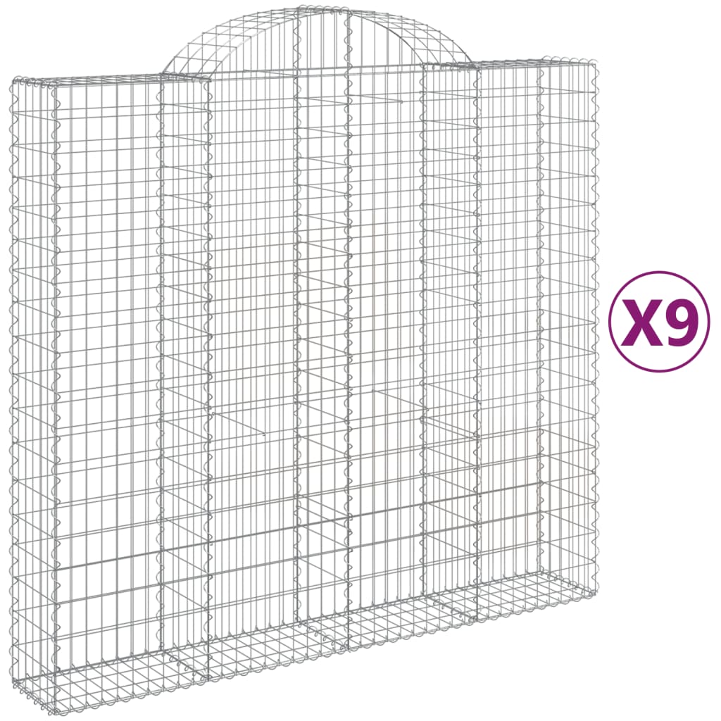 Vidaxl Schans kurve 9 st hvælvede 200x50x180 200 cm jern