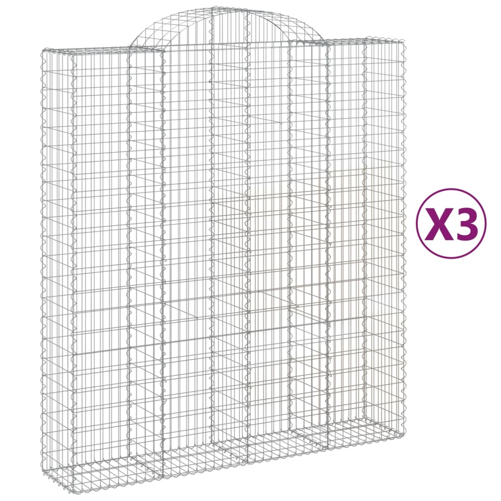 VidaXL Schans baskets 3 ST vaulted 200x50x220 240 cm iron