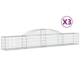 VidaXL Schans baskets 3 st vaulted 300x30x40 60 cm galvanized iron