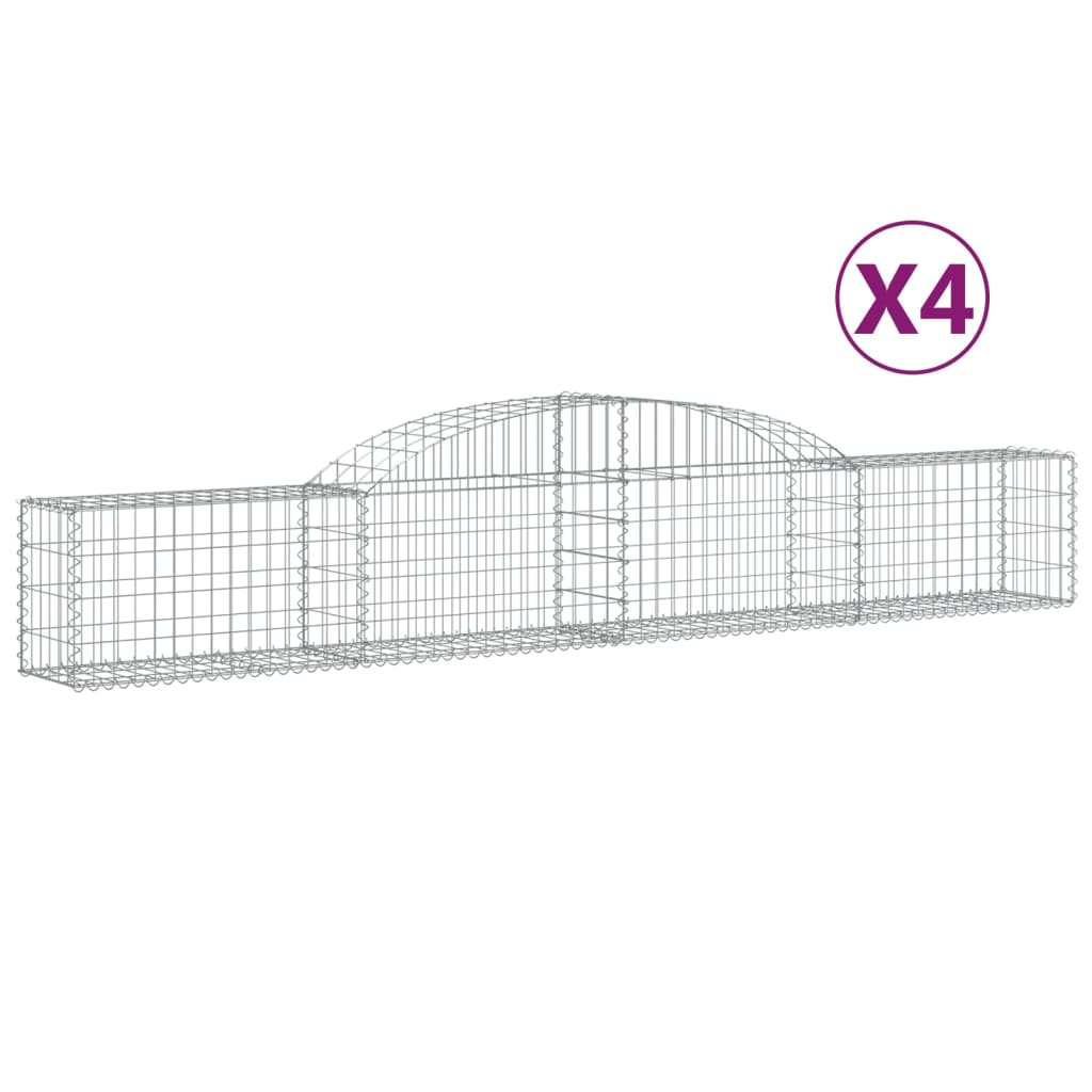 Vidaxl Schans kurve 4 st hvælvede 300x30x40 60 cm galvaniseret jern