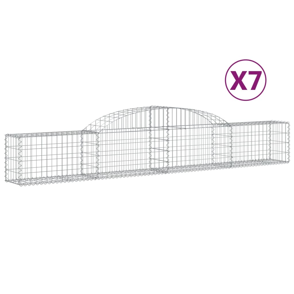 Vidaxl Schans baskets 7 st vaulted 300x30x40 60 cm galvanized iron