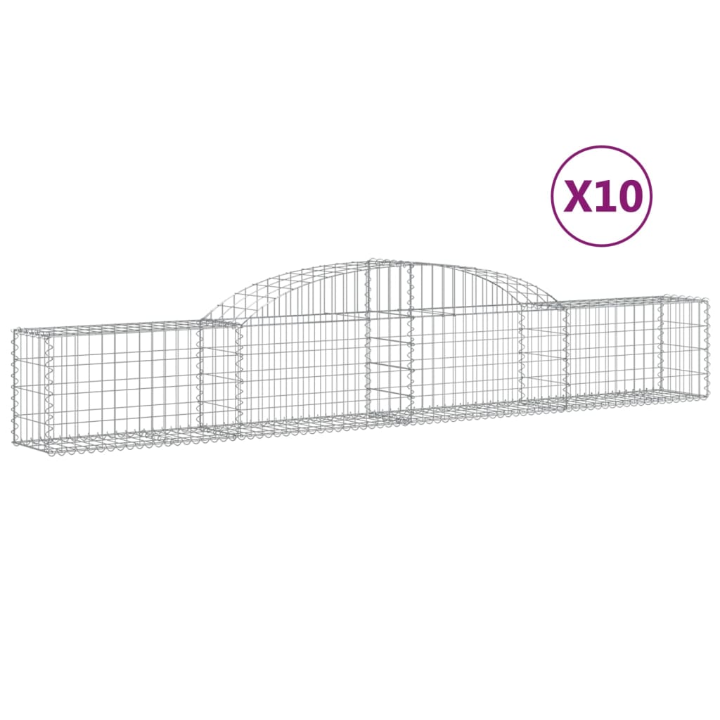 Vidaxl Schiags Kuerf 10 St Vaulted 300X30X40 60 cm Galavaniséiert Eisen