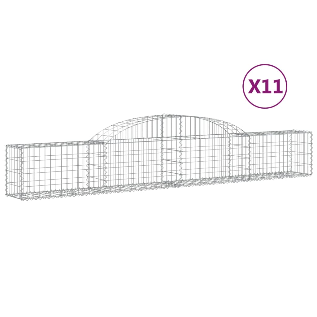 Vidaxl Schans kurver 11 St Vaulted 300x30x40 60 cm galvanisert jern