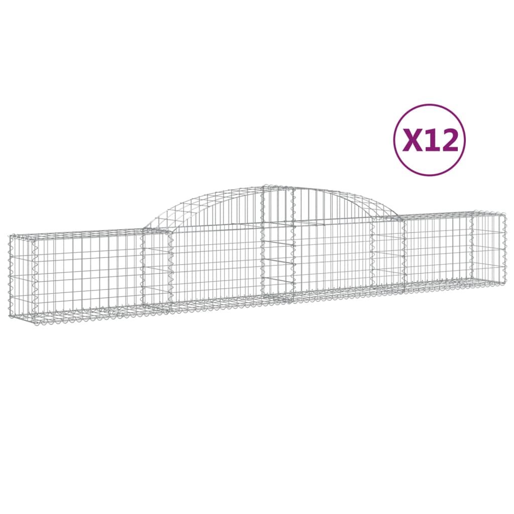 Vidaxl Schans kurver 12 St Vaulted 300x30x40 60 cm galvanisert jern