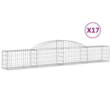 Vidaxl Schans kurver 17 St Vaulted 300x30x40 60 cm galvanisert jern