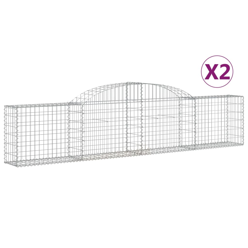 Vidaxl Schans baskets 2 ST vaulted 300x30x60 80 cm galvanized iron