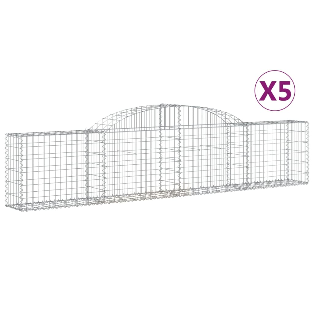 Vidaxl Schans Koše 5 St. Klenané 300x30x60 80 cm galvanizované železo