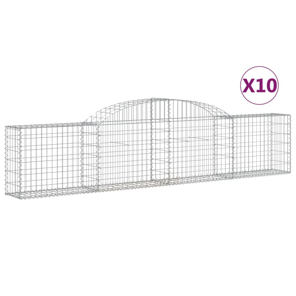 Cestas Vidaxl Schans 10 st 300x30x60 80 cm de hierro galvanizado