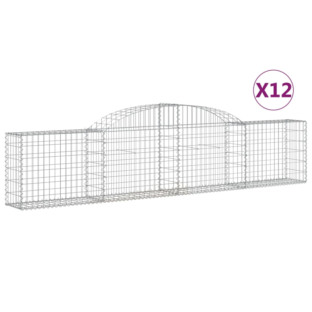 Vidaxl Schans kurver 12 St Vaulted 300x30x60 80 cm galvanisert jern