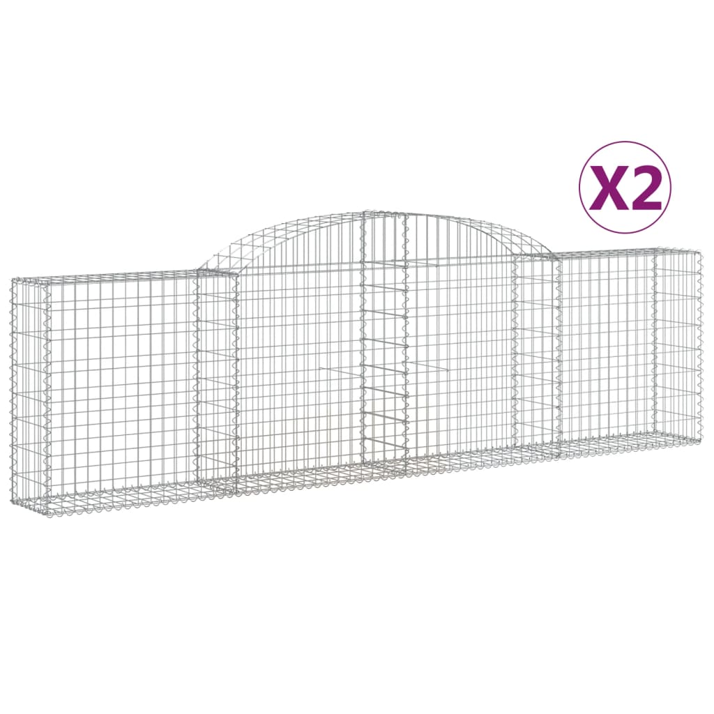 Vidaxl Schlag Kuerf 2 St Vaulted 300x30X80 100 cm galvaniséiert Eisen