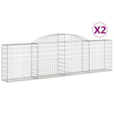 VidaXL Schans baskets 2 st vaulted 300x30x80 100 cm galvanized iron