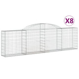 Vidaxl Schans baskets 8 st vaulted 300x30x80 100 cm galvanized iron