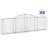 VidaXL Schans baskets 9 sted 300x30x80 100 cm galvanized iron