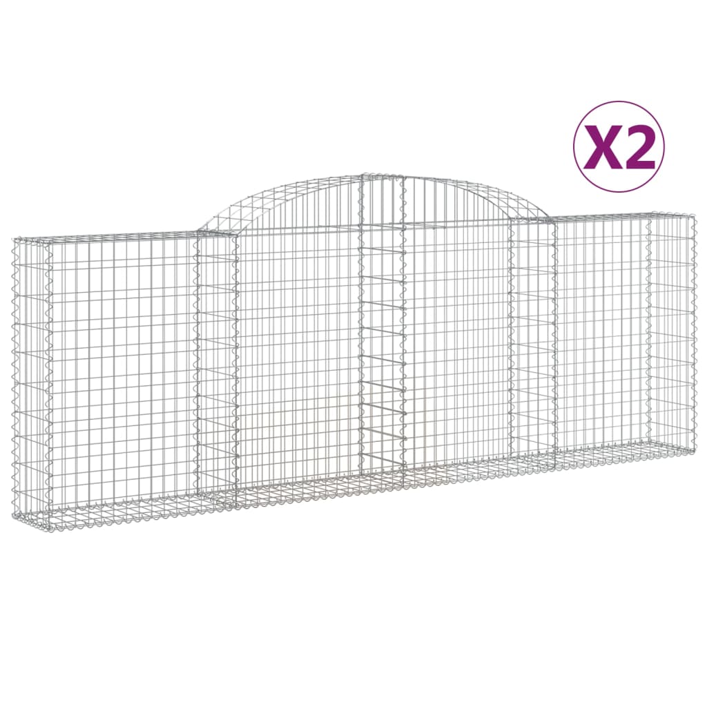 Vidaxl Schans kurver 2 st Vaulted 300x30x100 120 cm jern