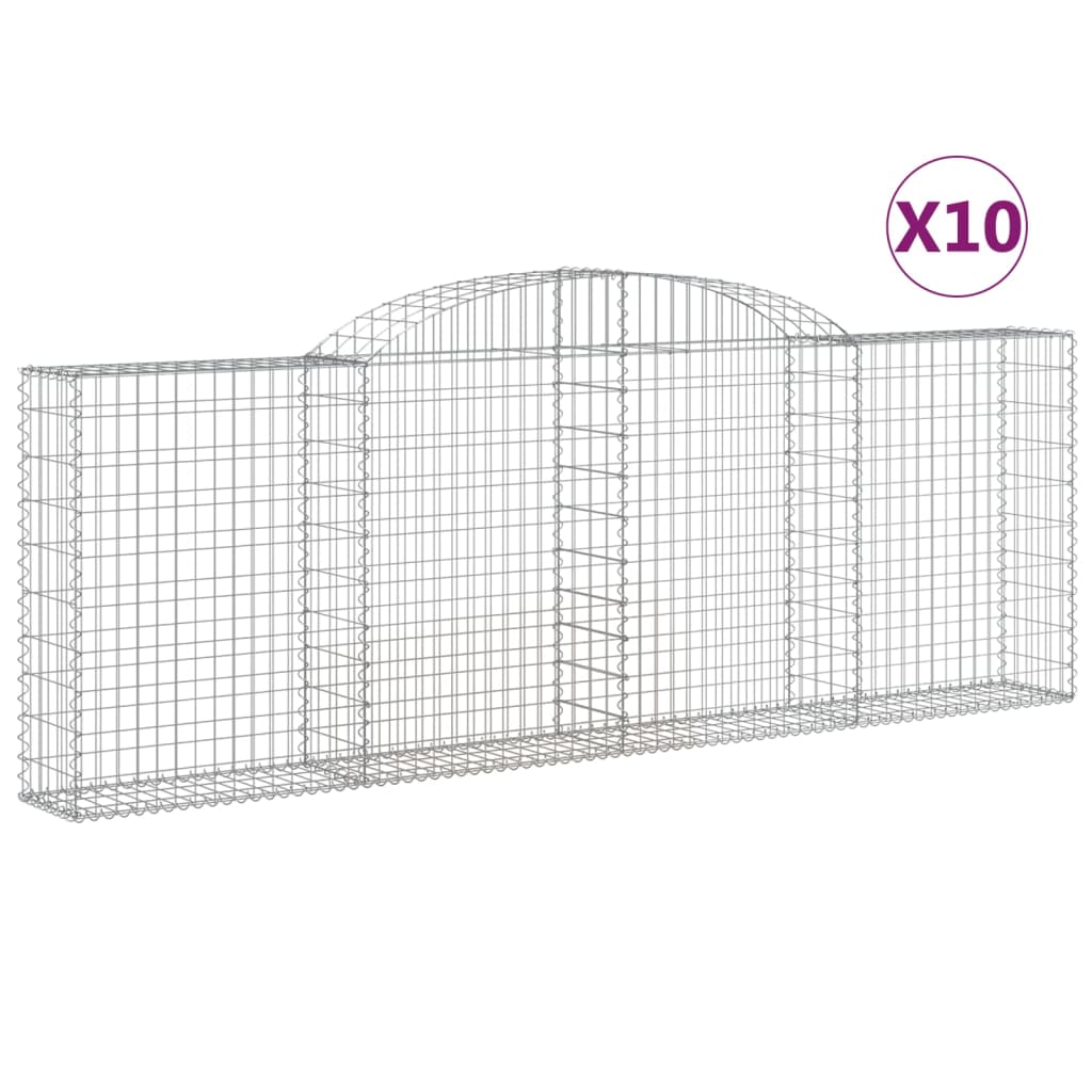 VidaXL Schans baskets 10 st vaulted 300x30x100 120 cm iron