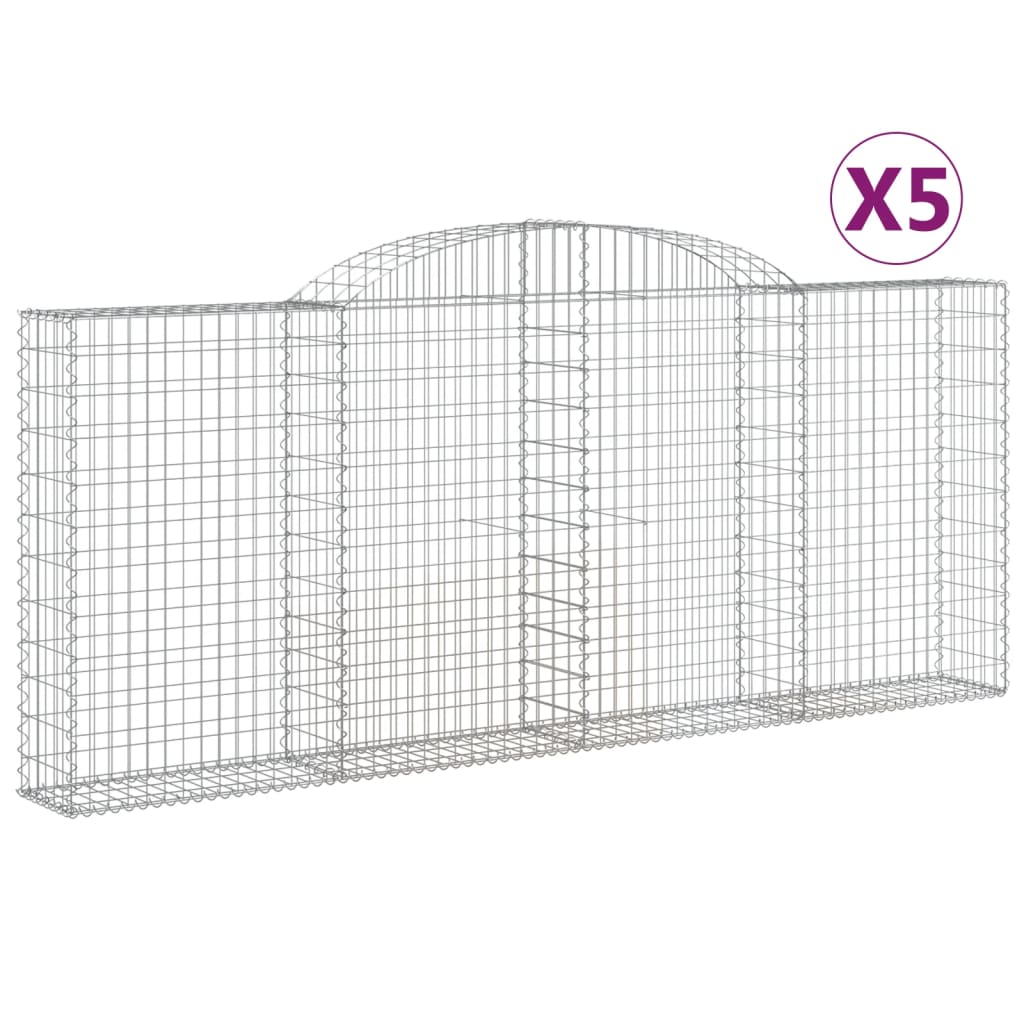 VidaXL Schans baskets 5 st vaulted 300x30x120 140 cm iron