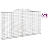 VidaXL Schans baskets 3 ST vaulted 300x30x160 180 cm iron