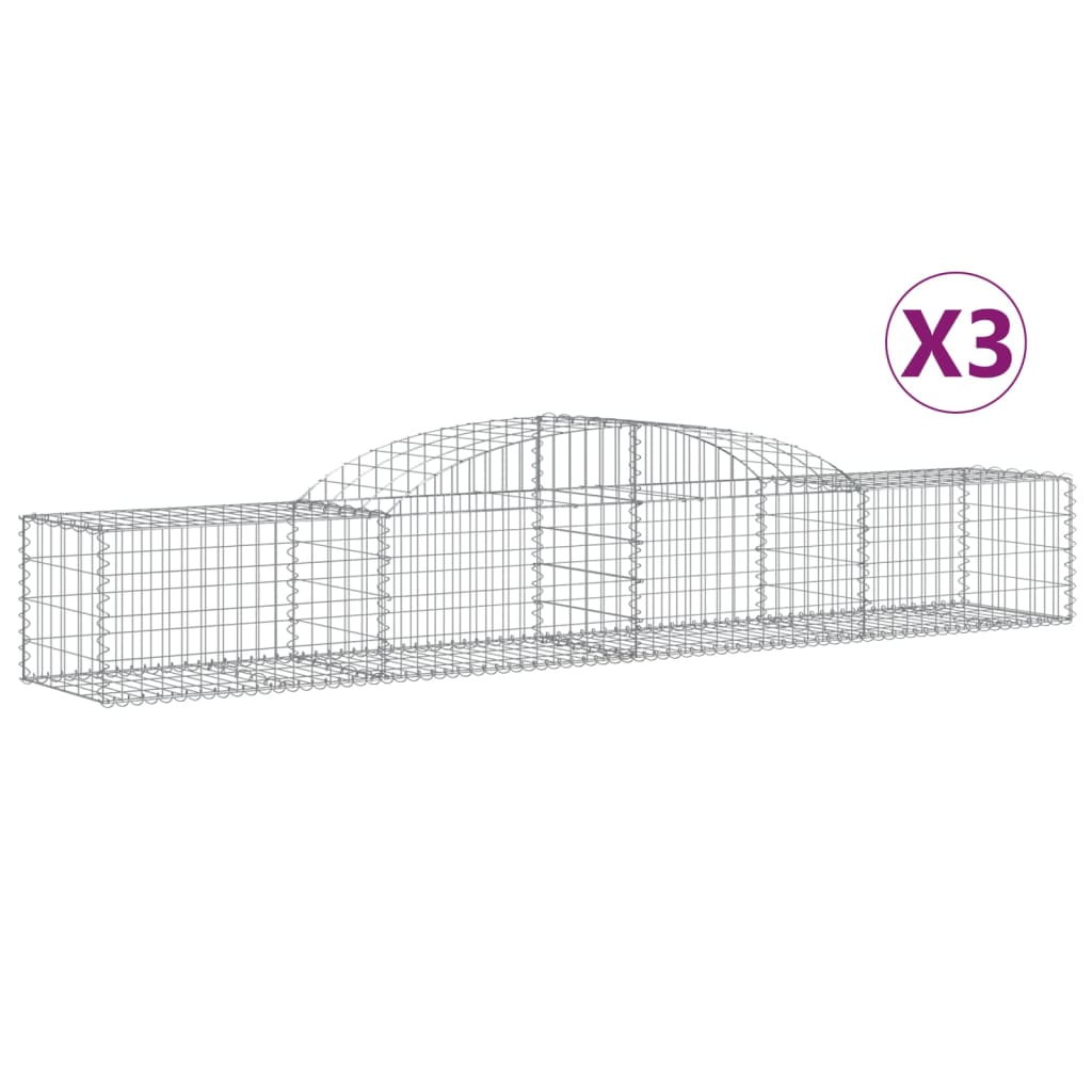 Vidaxl Schans Cestini 3 a volta 300x50x40 60 cm Galvanizzato