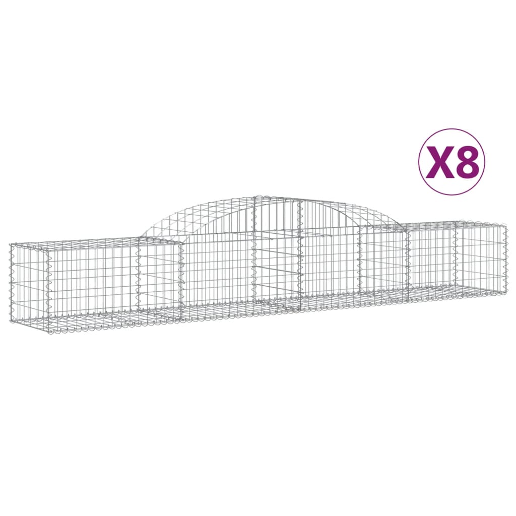 Vidaxl Schans baskets 8 st vaulted 300x50x40 60 cm galvanized iron