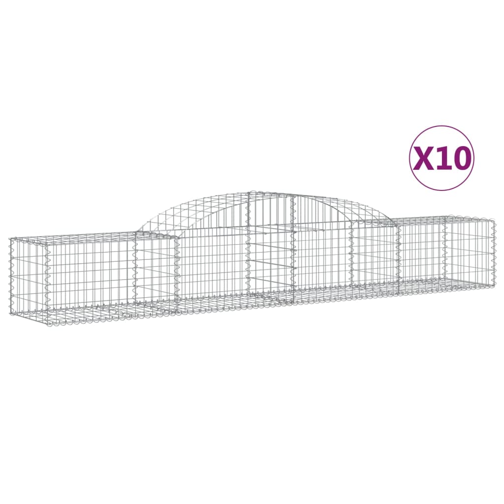 Vidaxl Schainen Kuerf 10 St Vaulted 300X5040 60 cm Galavaniséiert Eisen