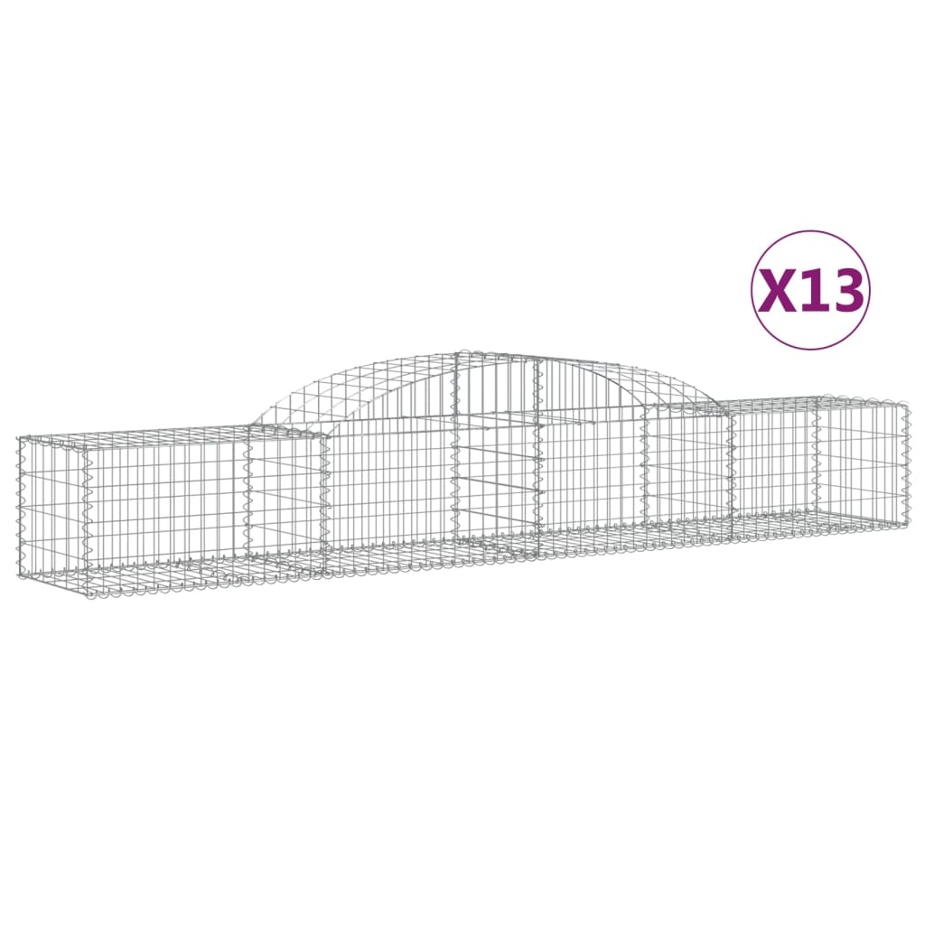 Vidaxl Schans kurver 13 St Vaulted 300x50x40 60 cm galvanisert jern