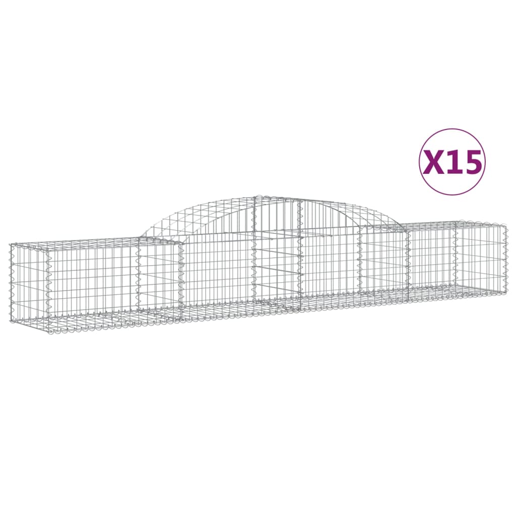 Vidaxl Schans kurver 15 St Vaulted 300x50x40 60 cm galvanisert jern