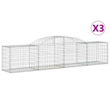 VidaXL Schans baskets 3 st vaulted 300x50x60 80 cm galvanized iron