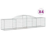 VidaXL Schans baskets 4 st vaulted 300x50x60 80 cm galvanized iron