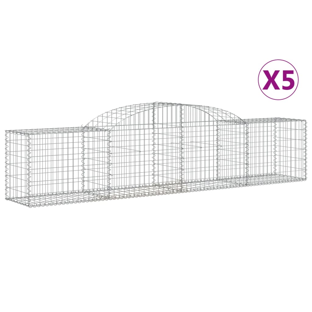 Vidaxl Schans baskets 5 st vaulted 300x50x60 80 cm galvanized iron