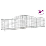 VidaXL Schans baskets 9 st vaulted 300x50x60 80 cm galvanized iron