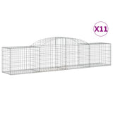 VidaXL Schans baskets 11 st vaulted 300x50x60 80 cm galvanized iron