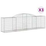 Vidaxl Schans Cestini 3 a volta 300x50x80 100 cm Galvanizzato