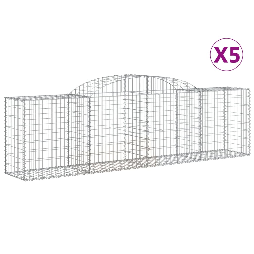 Cestas Vidaxl Schans 5 st 300x50x80 100 cm de hierro galvanizado