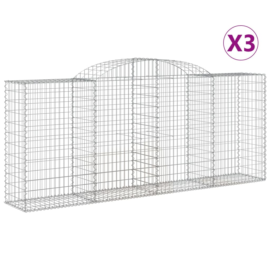 Vidaxl Schans koszyki 3 ST sklepione 300x50x120 140 cm żelazo