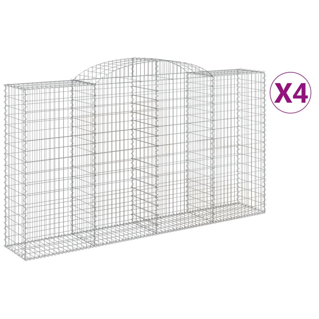 Vidaxl Schans Kosze 4 ST sklepione 300x50x160 180 cm żelazo