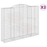 VidaXL Schans baskets 3 ST vaulted 300x50x220 240 cm iron