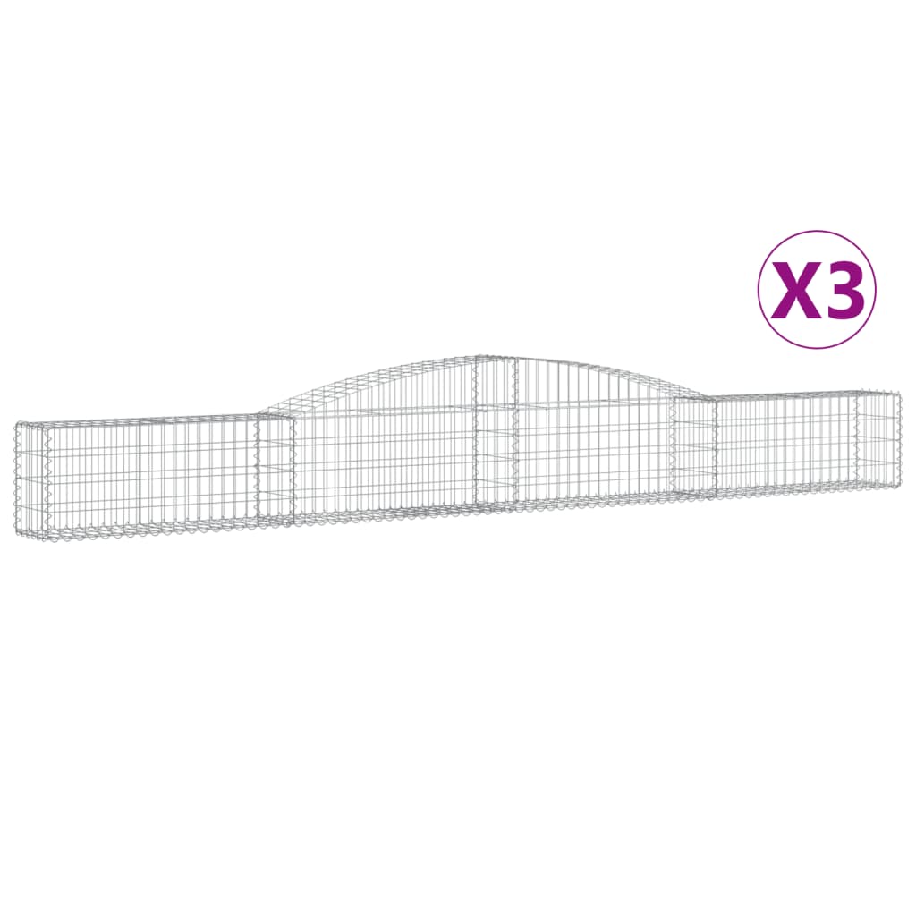 Vidaxl Schans Kosze 3 ST sklepione 400x30x40 60 cm żelazo