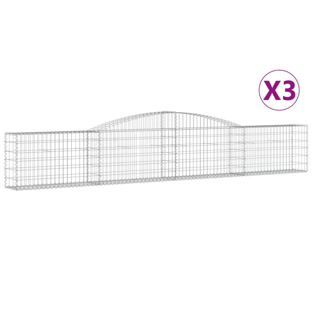 Vidaxl Schlag Kuerf 3 St Vaulted 400x30x60 80 cm Eisen