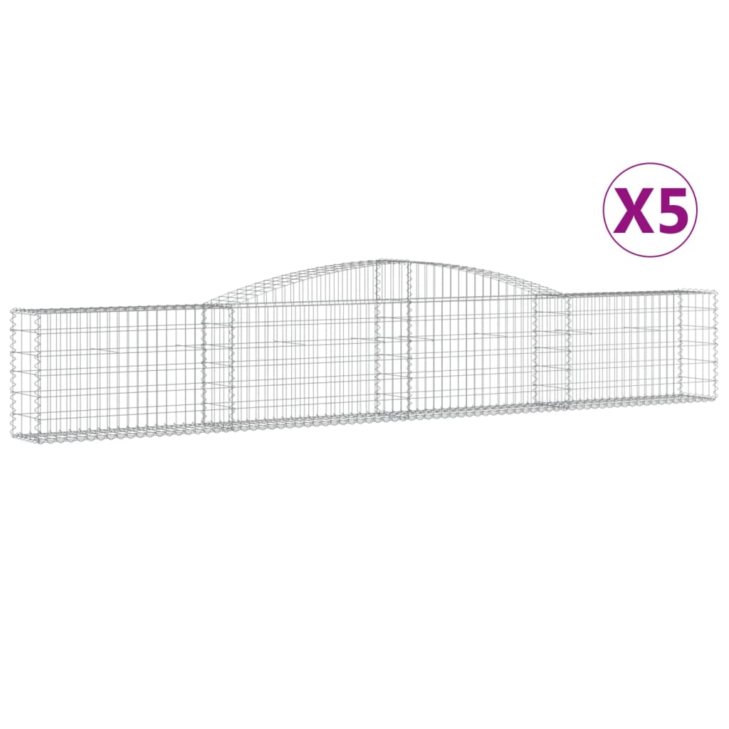 Vidaxl Schans baskets 5 st vaulted 400x30x60 80 cm iron