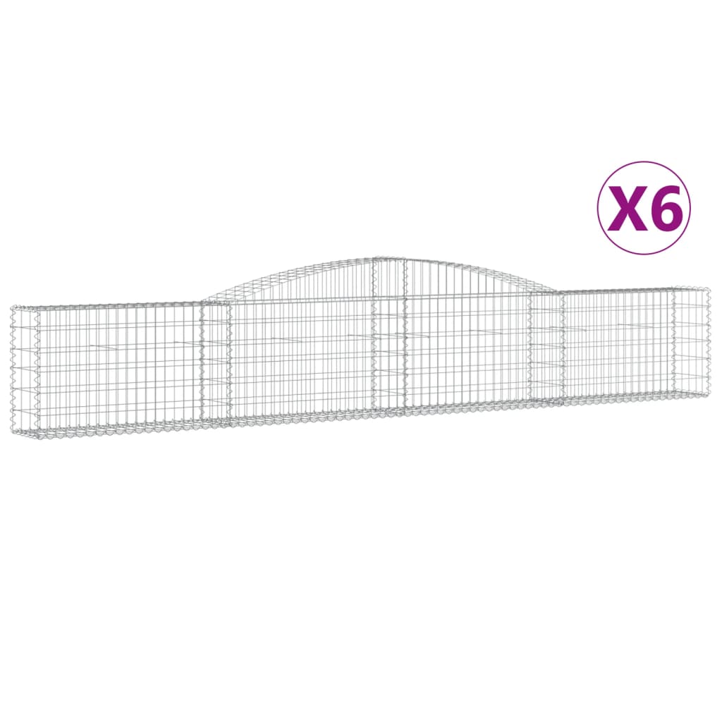 Vidaxl Schans kurver 6 St Vaulted 400x30x60 80 cm jern