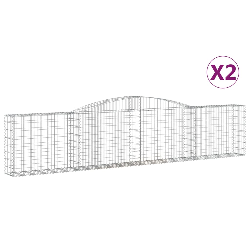 VidaXL Schans baskets 2 ST vaulted 400x30x80 100 cmg iron